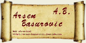 Arsen Basurović vizit kartica